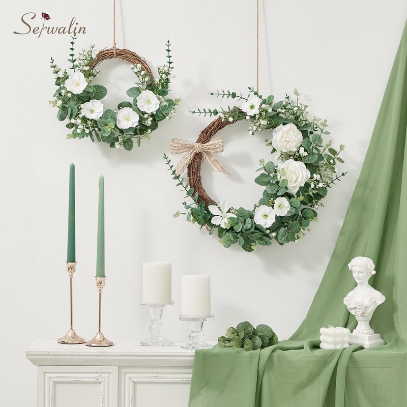 Serwalin 50 Pcs Mixed Artificial Eucalyptus Stems,Babys Breath Artificial Flower gallery