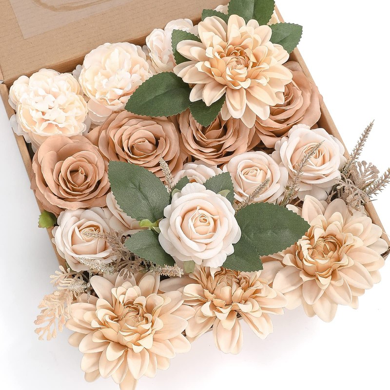 YYHUAWU Artificial Flowers Combo Box Set Gradient Color Flower Nude