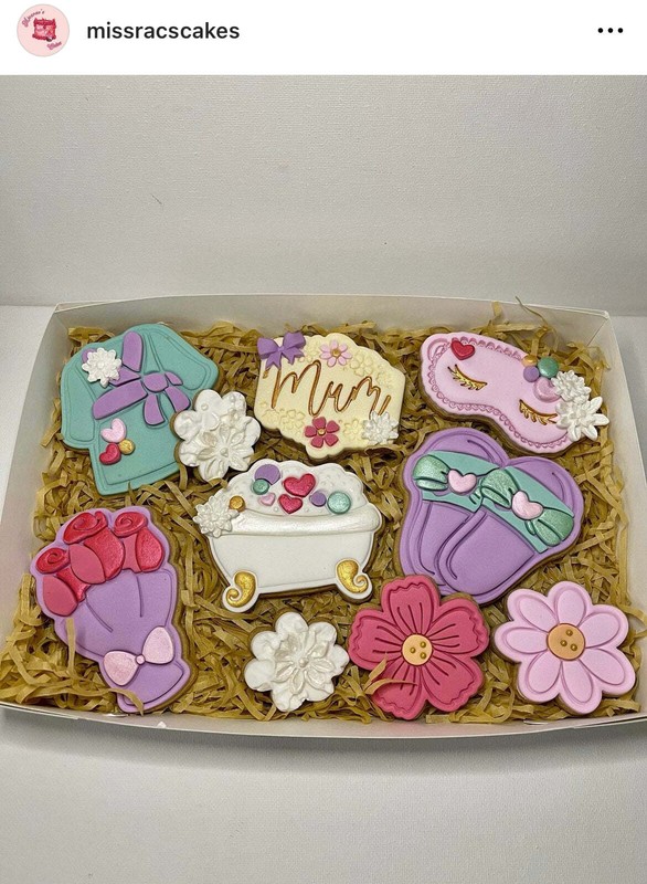 Mother's day cookie cutter and stamp set - spa facial bubble wine bathrobe slip gallery