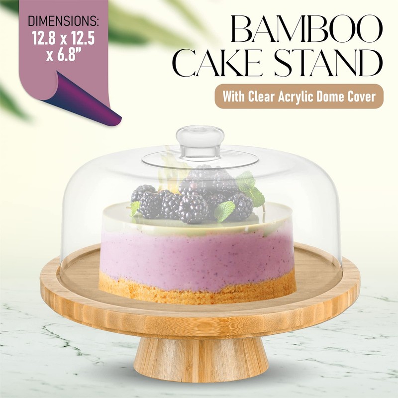 6-in-1 Cake Stand with Dome – Multifunctional Serving Platter, Punch Bowl, Sa... gallery