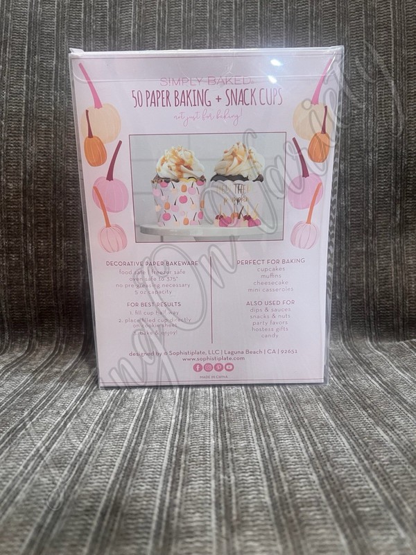 Simply Baked - 50 Paper Baking+Snack Cups - (pink) Halloween - Hey There Pumpkin gallery