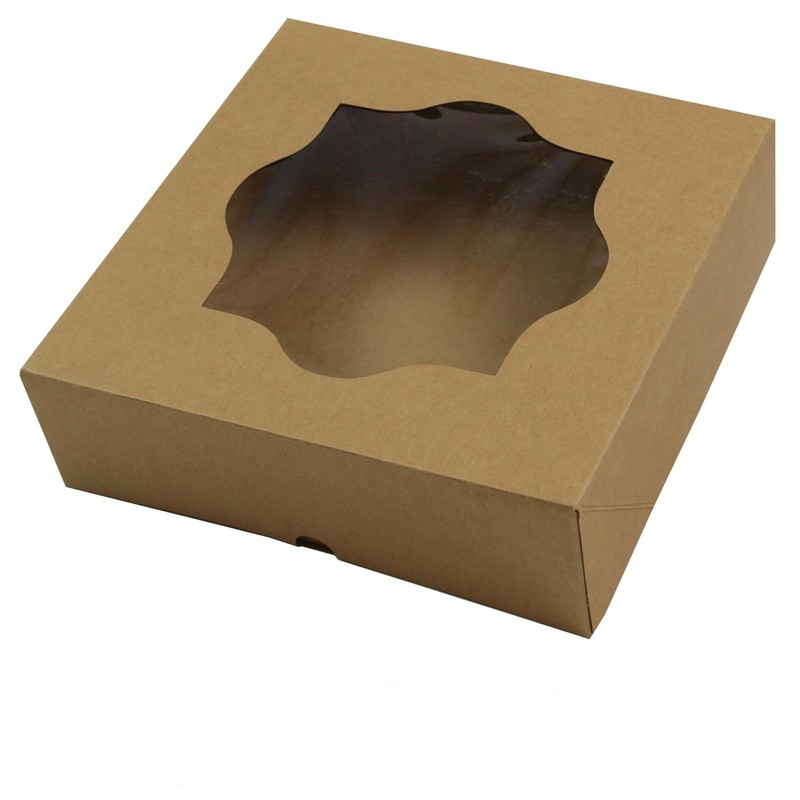 Global Sugar Art 15 Count- 9″x9″x3″ Brown Bakery Box for Pies, Cookies, Cakes…