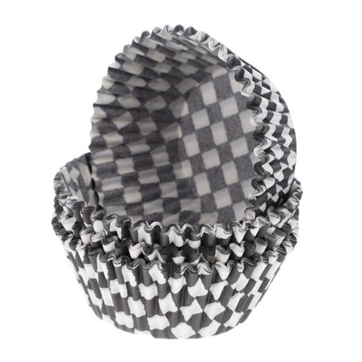 100Pcs Checkered Cupcake Liners, 2.95in Baking Cup Cup Cake Wrappers, Wrapped