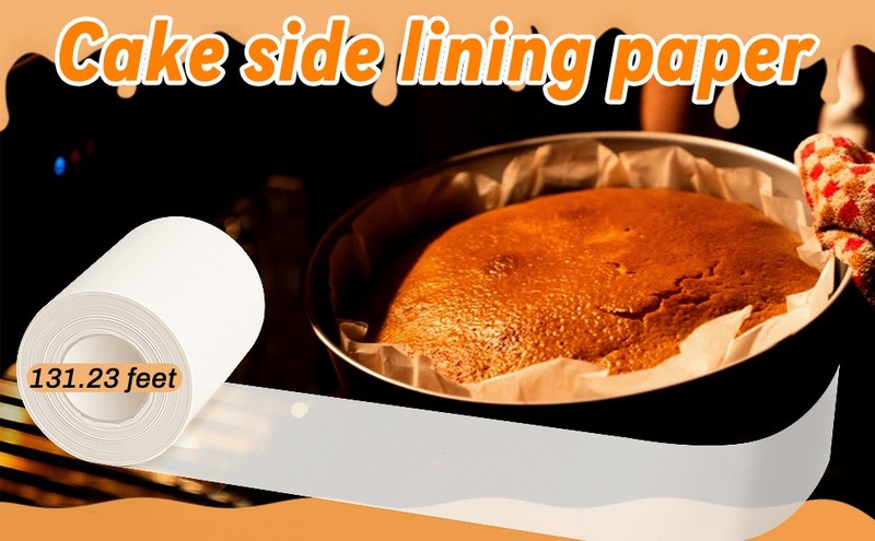 Baking Parchment Paper Side Liners - 2.95 in x 131.23 ft Cake Pan Side gallery