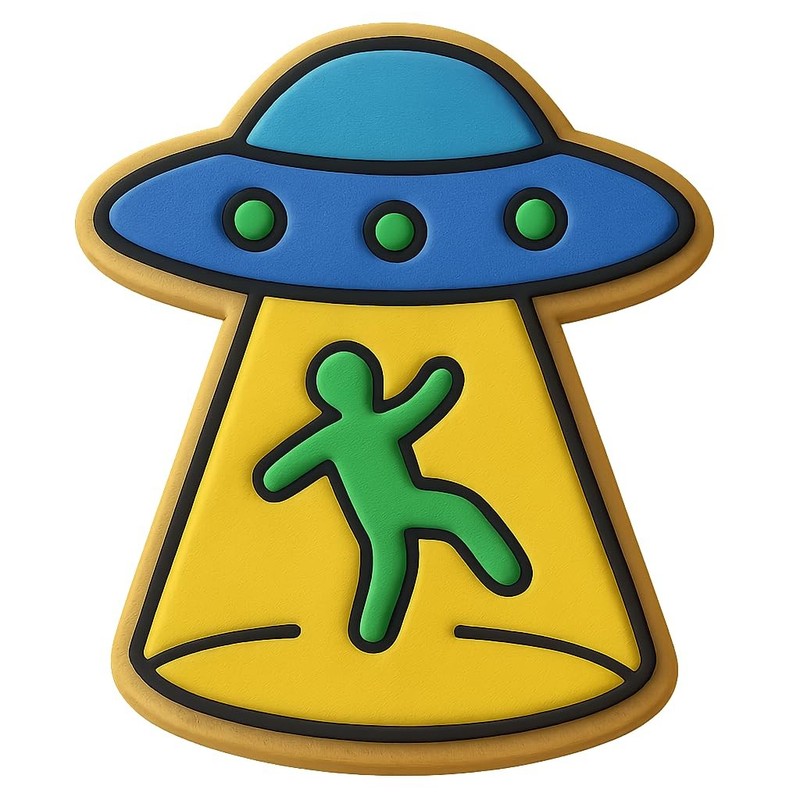 Modern UFO Abduct Cookie Cutter & Stamp, Fondant & Clay - 4x3.8 gallery