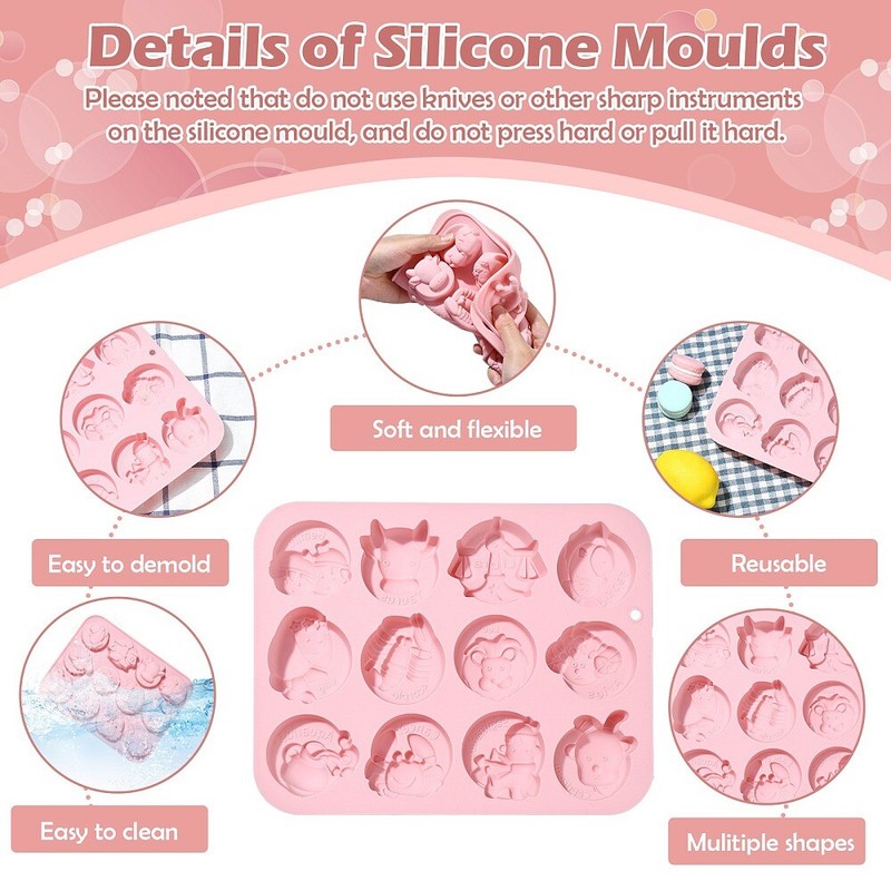 2x 12 Constellation Zodiac Signs Animal Mold for Cake Chocolate Candy Sugarcraft gallery