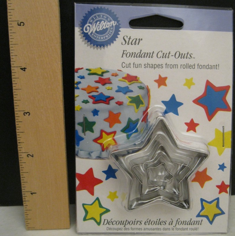 WILTON STAR FONDANT CUT-OUTS CUT FUN SHAPES FROM ROLLED FONDANT! NEW #417-433 gallery