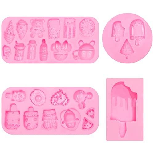 Ice Cream Silicone Molds 3 Pcs, Mini Popsicle Cake Decorating Chocolate gallery
