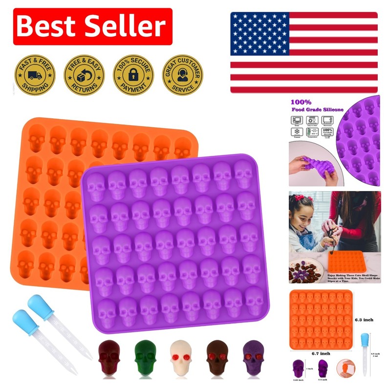 Family Fun with 2 Pack Gummy Skull Molds – 40 Cavities for Sweet, Festive Treats