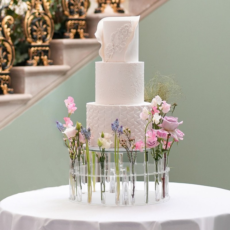 Acrylic Display Board for Cake Stands Refillable Round Floral Base 30x15cm gallery