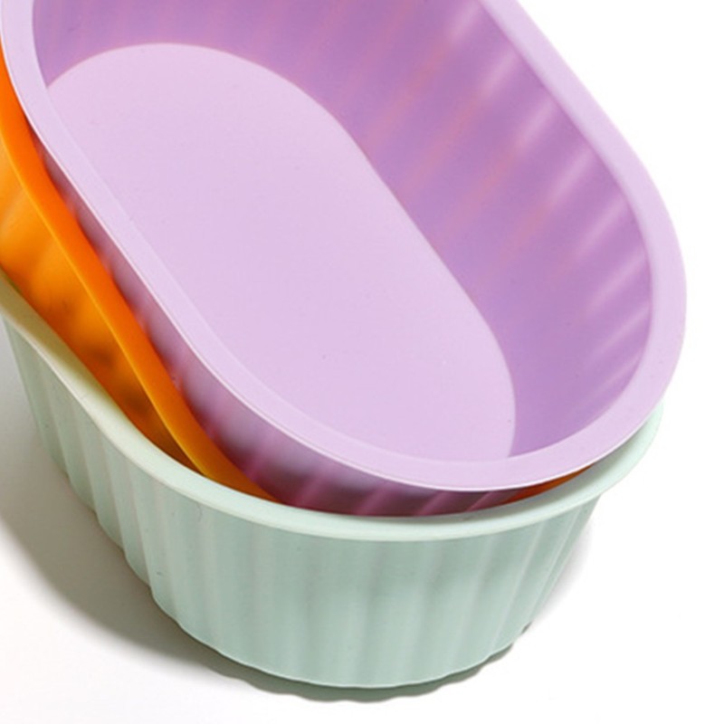 12pcs Elliptical Cheese Cake Mold - Nonstick Silicone Mousse Cake Mold - gallery