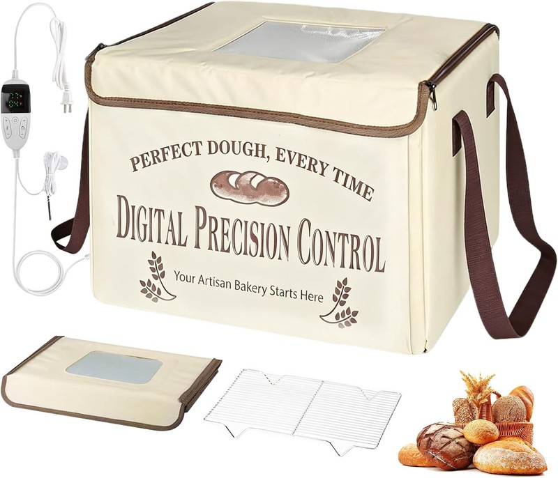 Bread Proofing Box, Folding Dough Proofing Warming Box with 50-113℉ Temp