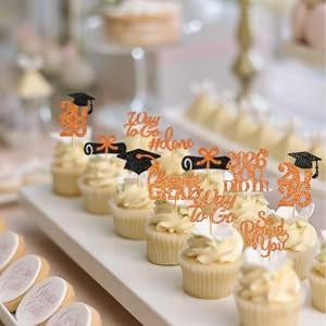 40Pcs Graduation Cupcake Toppers 2026 Pre-Assembled Graduation Cupcake Toppers gallery