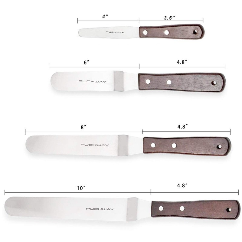 PUCKWAY Offset Cake Icing Spatula Set 4 inches, 6 8 10 inches gallery