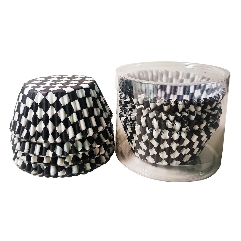 Black White Standard Checkered Cupcake Liners NonStick Baking Paper 100 PCS gallery