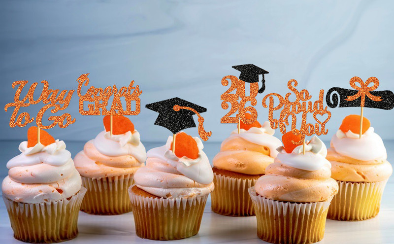 40Pcs Graduation Cupcake Toppers 2026 Pre-Assembled Graduation Cupcake Toppers gallery