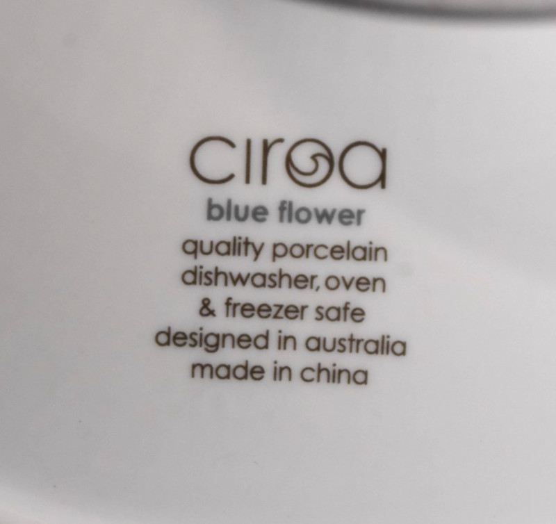 Ciroa BLUE FLOWER Porcelain Pedestal Cake Plate Stand Large Floral 12.25" gallery