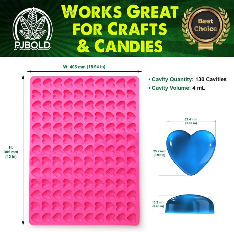 Versatile Pink Heart Silicone Mold - Oven Safe for Candies & Cupcake Toppers gallery
