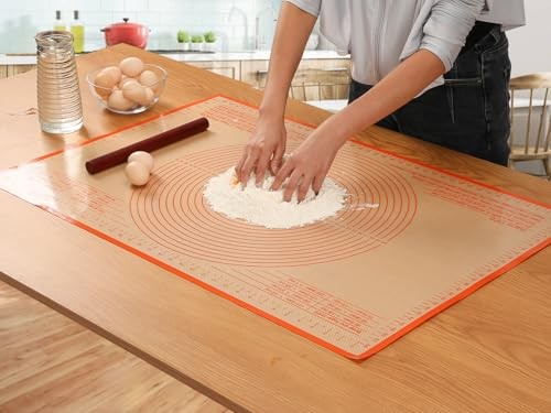 Silicone Pastry Mat 36x24 Inch - Nonstick Baking Mat Perfect 24"L x 36"W Orange gallery