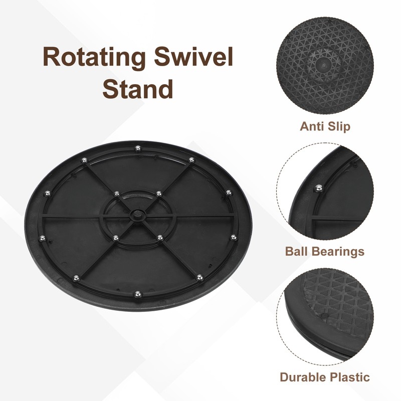 3Pcs 10inch Rotating Swivel Stand with Steel Ball Bearings Rotating Plate, Black gallery