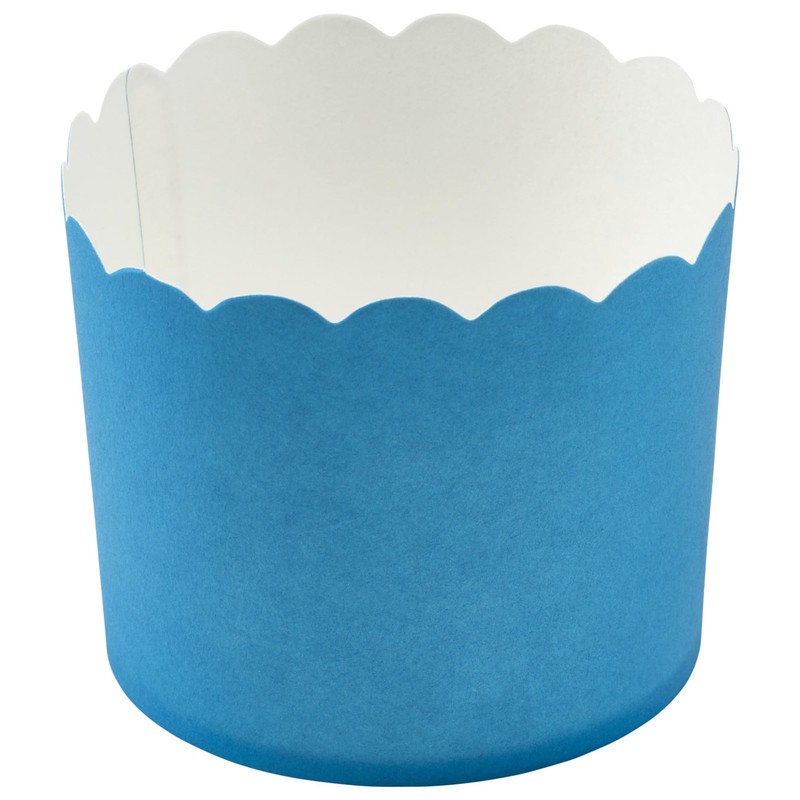 Blue Scalloped Baking Cups Oven Safe Delicate Scalloped Edge Standard 50 PCS gallery