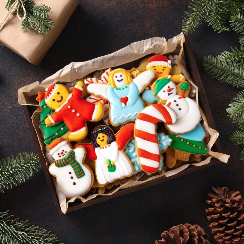 6-Piece Stainless Steel Christmas Cookie Cutter Set - Holiday Shapes gallery