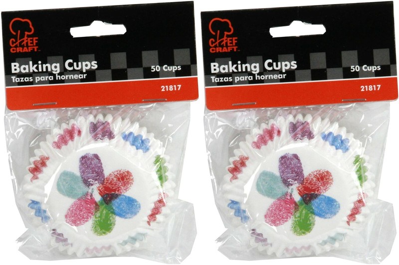 Chef Craft Paper Patterned Cupcake Liners, (2 PACK) 50 count each