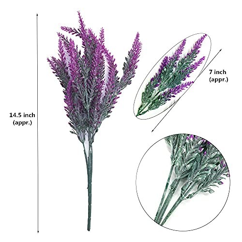 Artificial Lavender, Faux Plastic Plants Fake Flowers Bouquet Home Bridal gallery