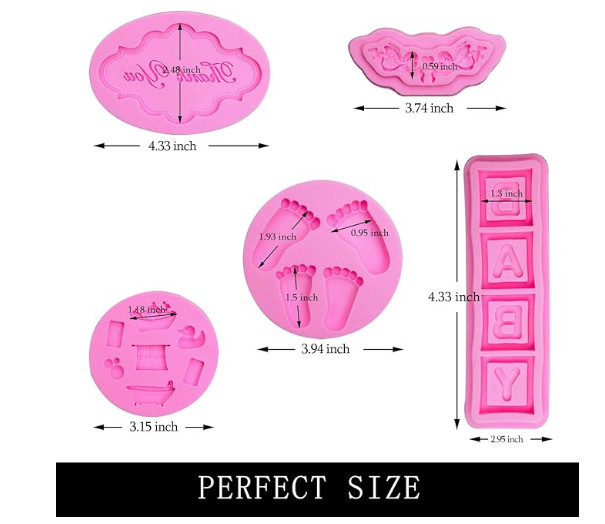 Muyulin Pink Baby Shower Fondant Molds (3 Pack) gallery