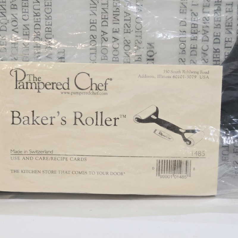 Pampered Chef Baker’s Roller 1485 Double-Sided Pastry Dough Rolling Pin NEW gallery