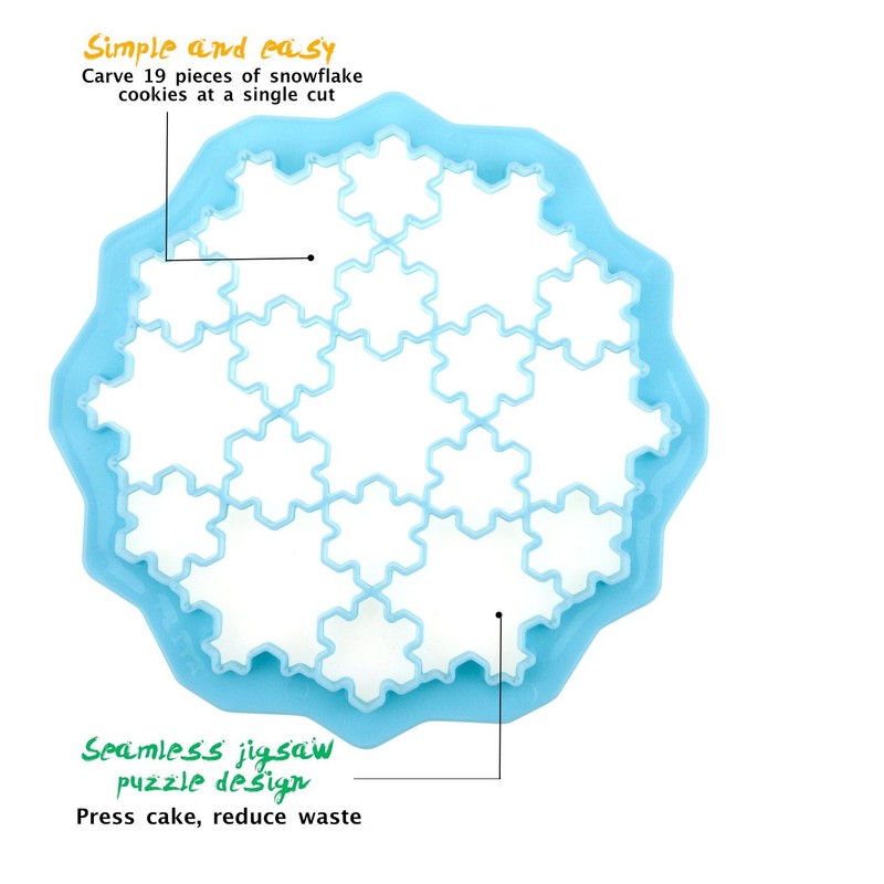 Homga Snowflake Cookie Cutter, 24x24 cm Food Grade Plastic Biscuit Cookie Cutter gallery