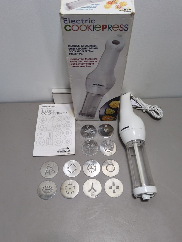 Salton Electric Cookie Press CKM25 12 Discs Spritz TESTED