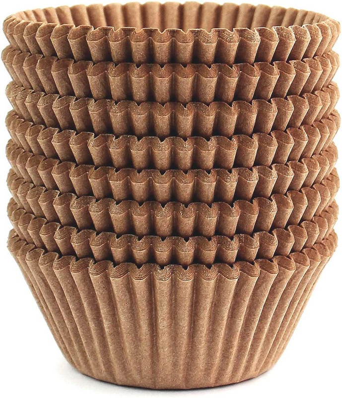 200PCS Natural Paper Cupcake Liners Standard Size Greaseproof Baking Cups