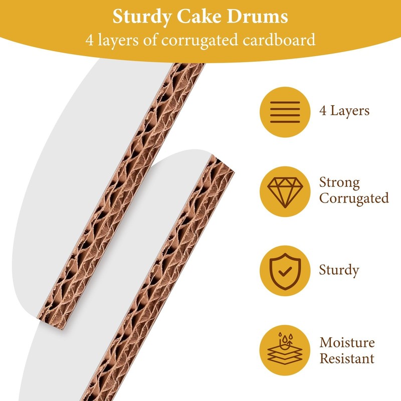 12 PCS 10 Inch Cake Boards Round Sturdy 1/2 Inch Drum White Cardboard Circles gallery