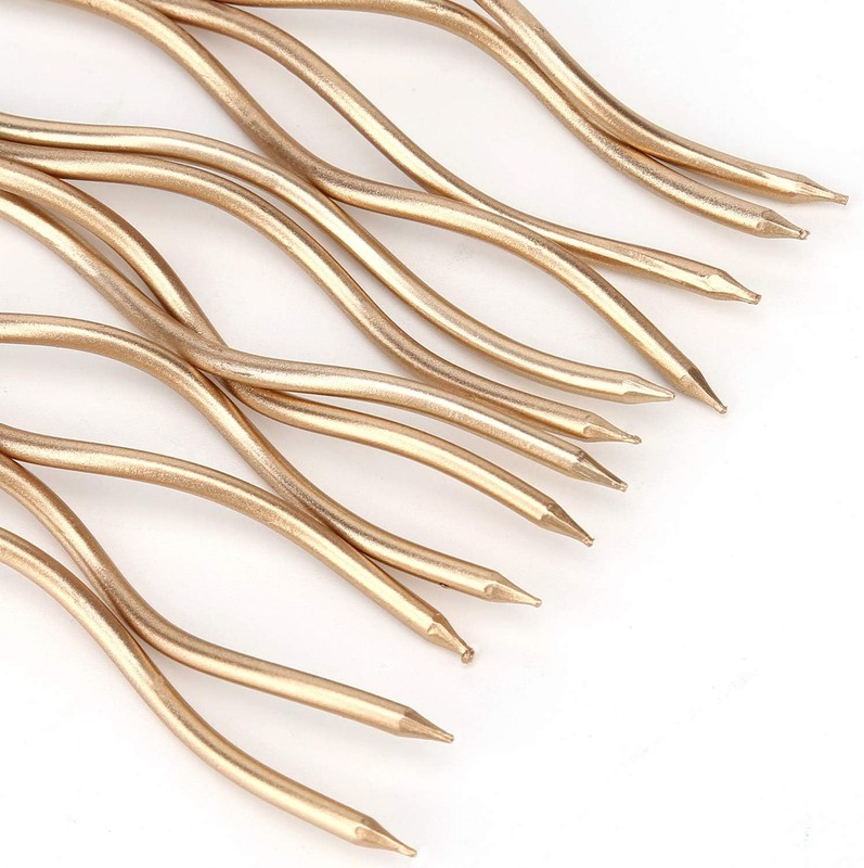 Luter 24pcs Metallic Birthday Candles in Holders Spiral Birthday Cake Candles gallery