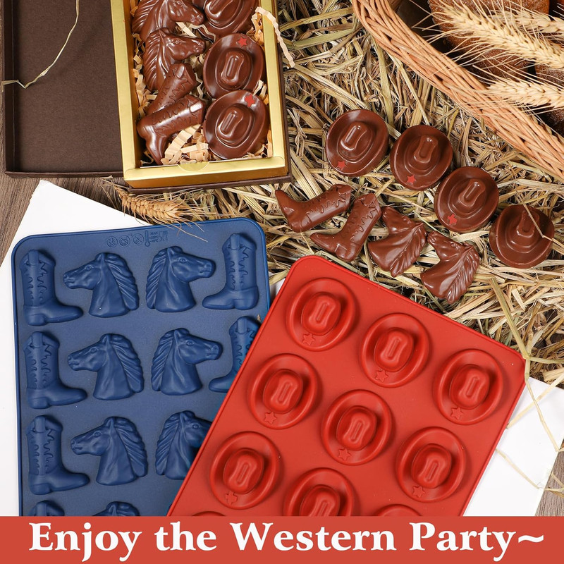Cowboy Chocolate Molds Shaped with Cowboy Hat, Cowboy Boot and Horse, Cowboy ... gallery