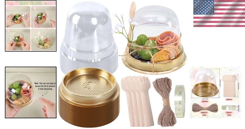 Clear Plastic Cupcake Container Set with Spork Rope gallery