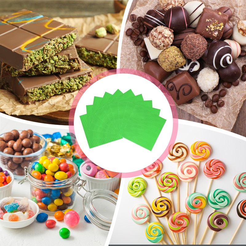 200 Pcs Candy Foil Wrappers, 3.1 x 3.1 Inch Chocolate Wrappers, Green gallery