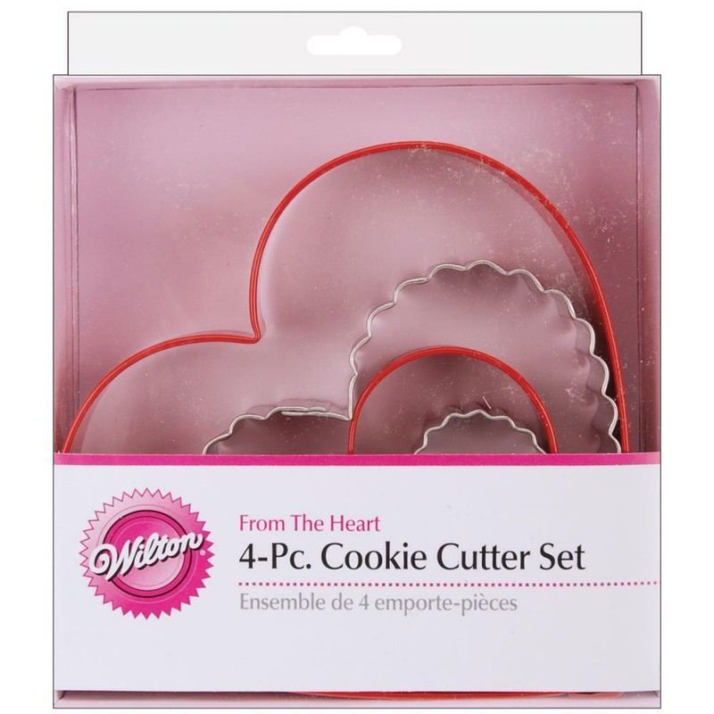 Wilton Nesting Heart Cookie Cutters 4 pc Set 2 Shapes 4 Sizes, New, Sealed gallery