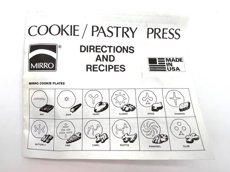 NOS Mirro 16 Piece Cookie Pastry Press With Storage Tray 3 Tips + 12 Discs Boxed gallery
