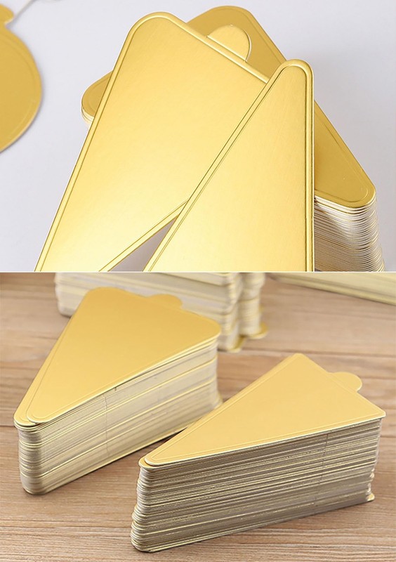 Mini Triangle Golden Cake Boards 100pcs Mousse Cupcake Base Paper Plates Tria... gallery