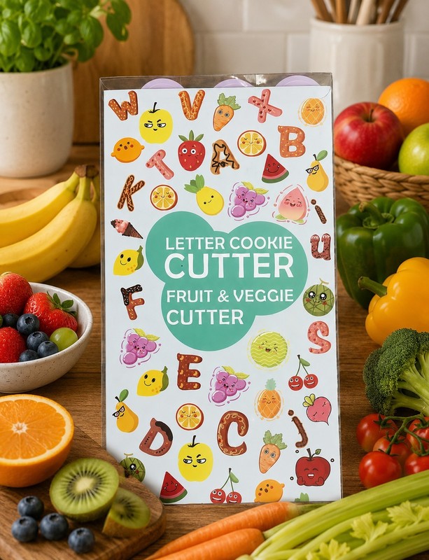 Mini Cookie Cutter Set 30 pcs for Kids Vegetable Cutters and Fruit Stamp Mold…