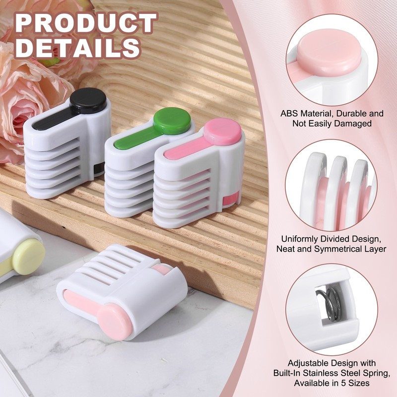2Pcs Cake Leveler Slicer DIY Cake Slicer 5 Layers Bread Leveler Light Pink, gallery