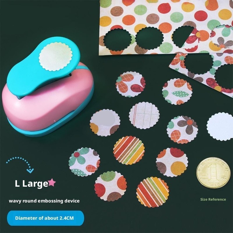 Embossing Machine Stamp Shape Craft Punch Round Hole Punch Toothed Puncher gallery