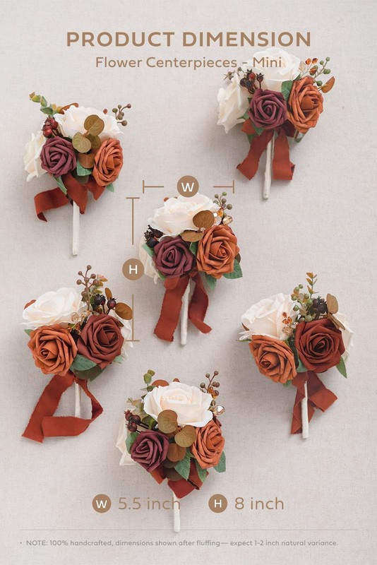 Ling'S Moment Lings Moment Burnt Orange Wedding Centerpieces Flowers Mini gallery