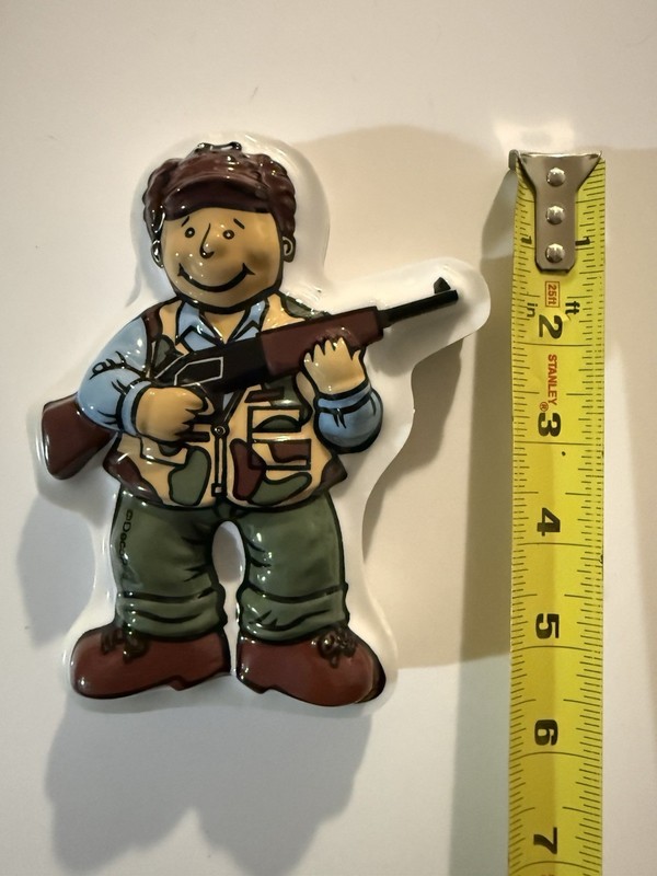 QTY 30 Vintage Bakery Crafts Pop Tops / Hunter With Gun Large Cake Toppers
