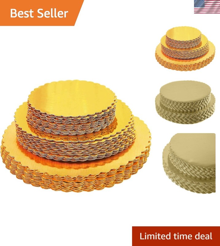 30-Pack Cake Board Rounds, Circle Cardboard Base Boards, 8, 10 and 12-Inch. P...