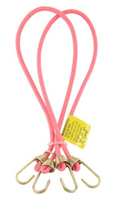 Marcobrothers Multipurpose Mini Bungee Cord with Steel Hook 14 inch X 2 Pink gallery