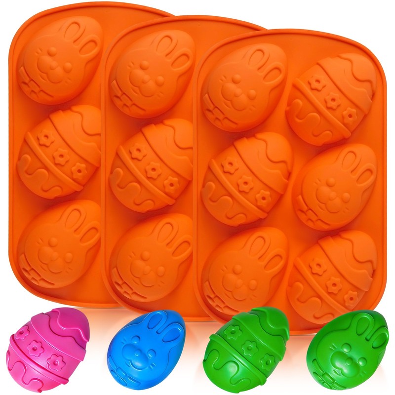 3Pcs Easter Egg Molds for Chocolate Candy, Jumbo Easter Egg Shaped Chocolate …