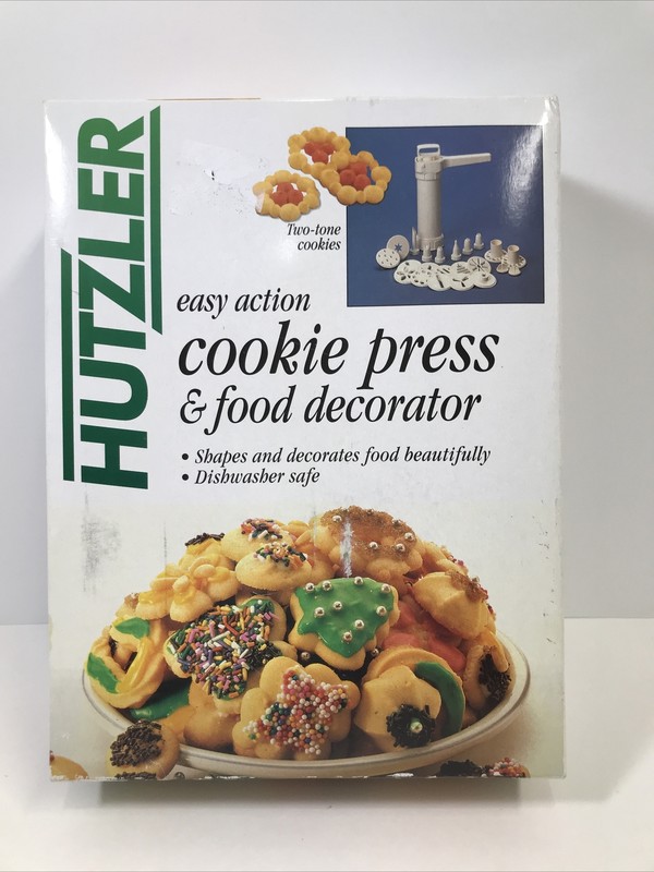 Hutzler Easy Action Cookie Press and Food Decorator – New in Box Dishwasher Safe
